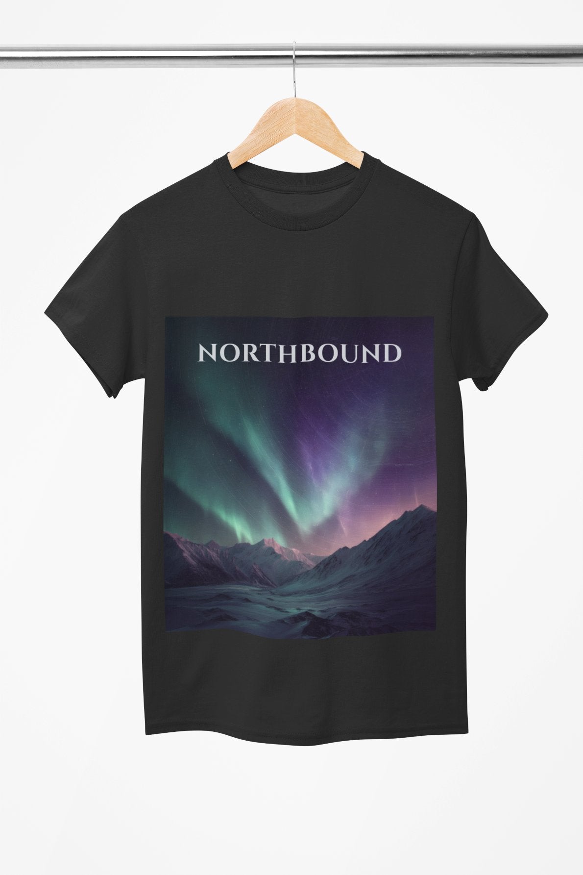 Topographic Aurora T-Shirt – Northbound Northern Lights Map Lines Tee