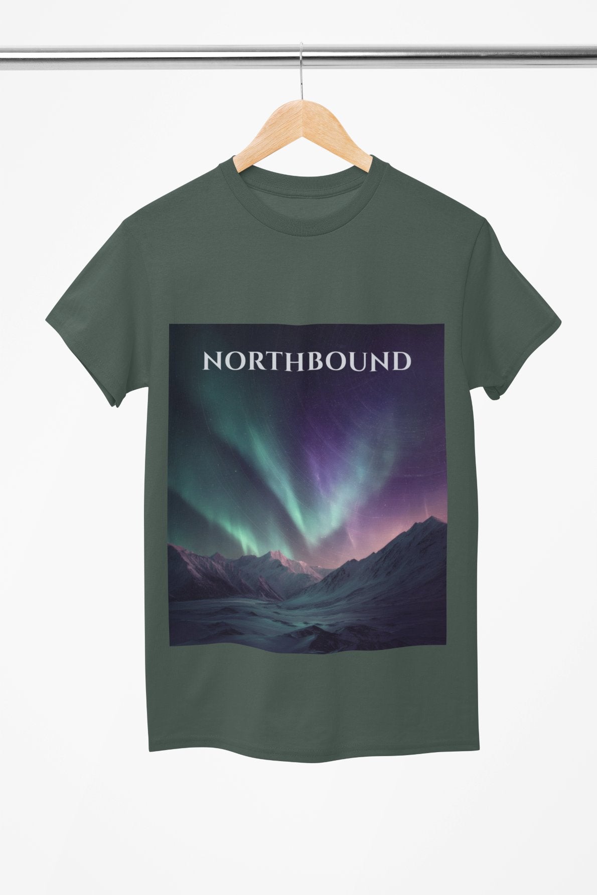 Topographic Aurora T-Shirt – Northbound Northern Lights Map Lines Tee