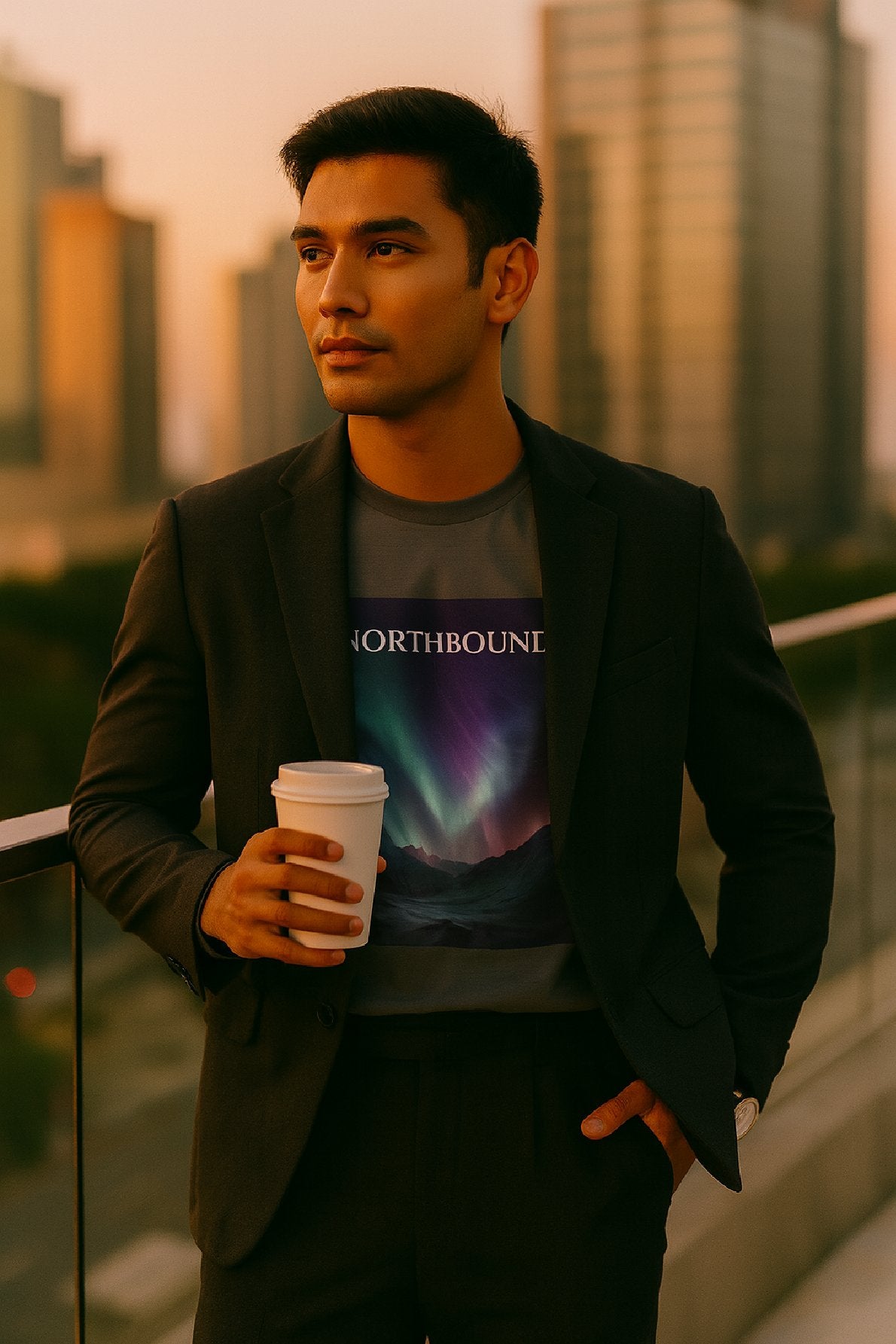 Topographic Aurora T-Shirt – Northbound Northern Lights Map Lines Tee